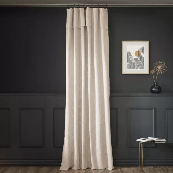 Justerbart bomuldsgardin (140 x max 270 cm) Sixtine Beige