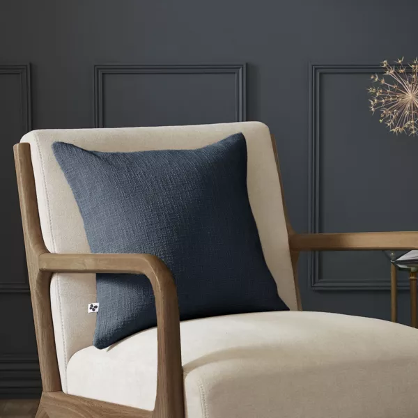 Coussin carr� coton (45 x 45 cm) Sixtine Bleu nuit