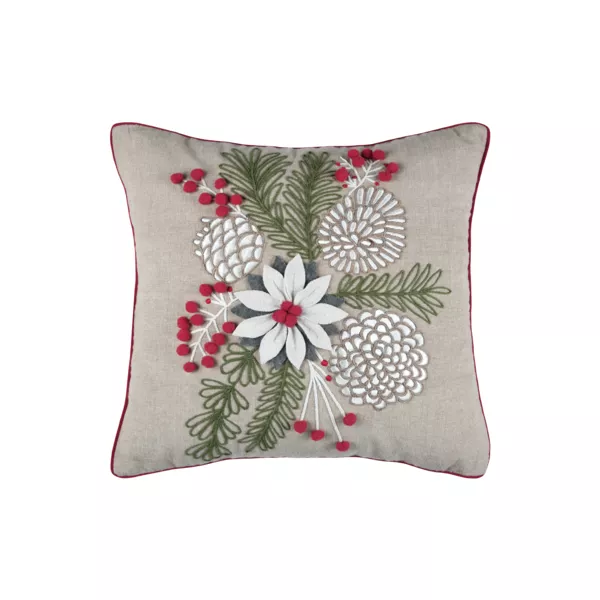 Coussin de No�l coton et laine (45 x 45 cm) Winty Naturel