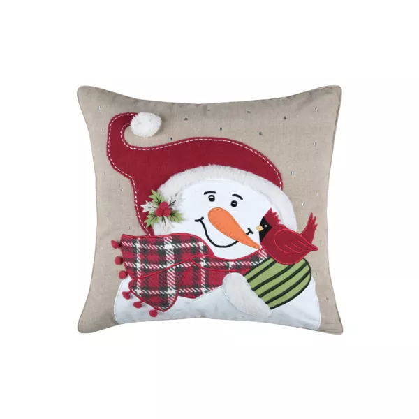 Coussin de No�l coton et laine (45 x 45 cm) Winty Rouge