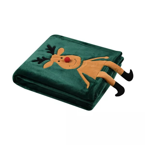 Juleplaid (125 x 150 cm) Edgard Rensdyr Gr�n