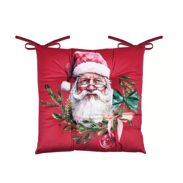 Coussin de chaise No�l carr� velours (38 x 38 cm) Harold Rouge