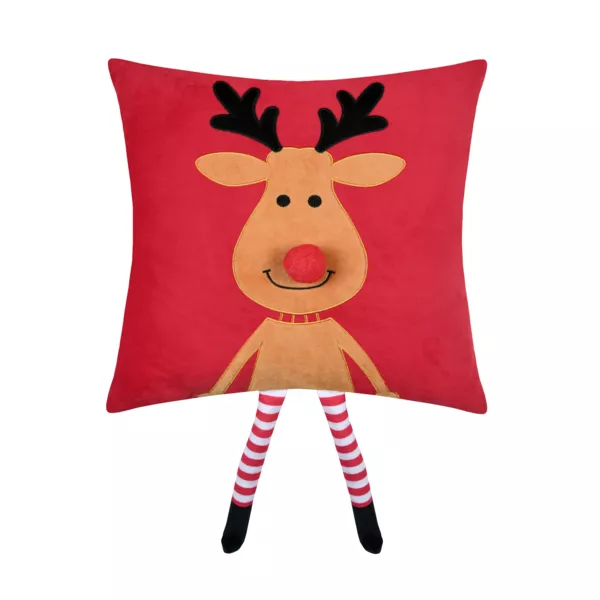 Coussin de No�l carr� velours (45 x 45 cm) Edgard Renne Caramel