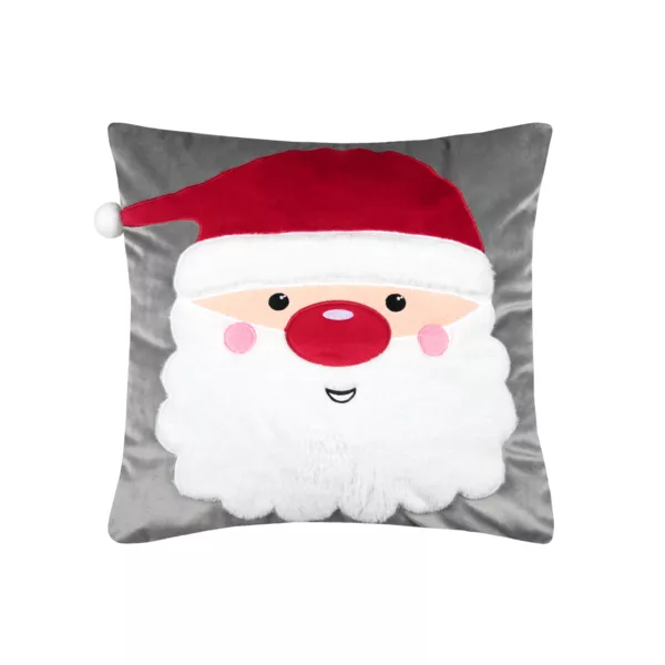 Fluwelen vierkant kerstkussen (45 x 45 cm) Edgard Kerstman Grijs