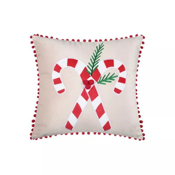 Coussin de No�l carr� velours (45 x 45 cm) Lucien Rouge