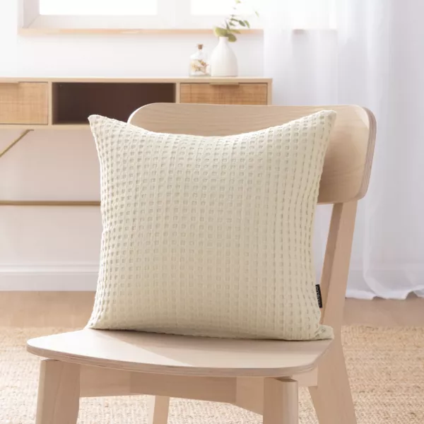 Funda de coj�n cuadrado algod�n nido de abeja (40 x 40 cm) Maya Beige pampa