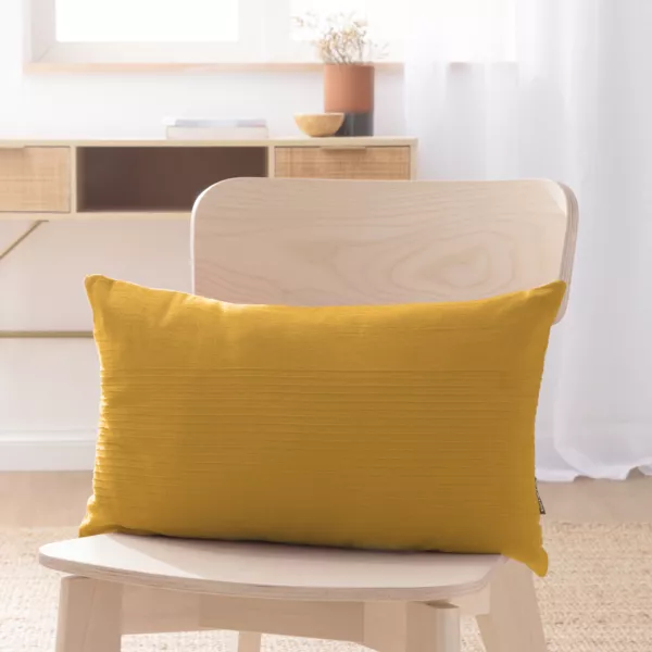 Housse de coussin rectangulaire coton tiss� (30 x 50 cm) L�a Jaune safran