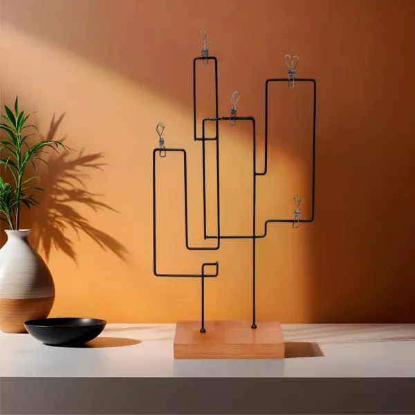 Porte-photo � poser 5 photos (H45 cm) Cactus Noir