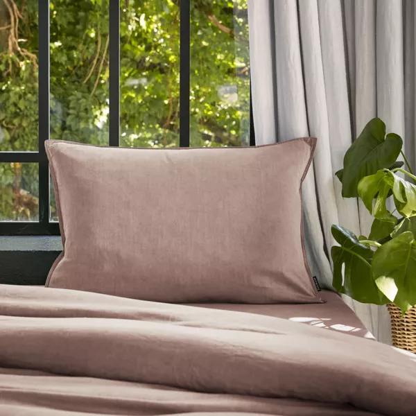 Funda de almohada rectangular lyocell Tencel� lavado (50 x 80 cm) Olivia Rosa rubor