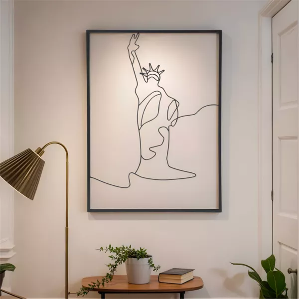 Decoraci�n mural de metal (H80 cm) Estatua de la Libertad Negro