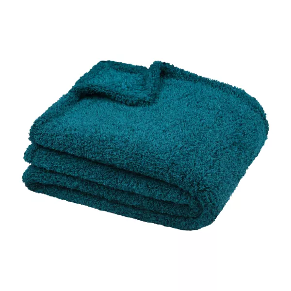 Plaid doux (180 x 220 cm) Montreal Bleu p�trole