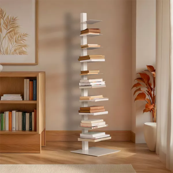 Etag�re de rangement 10 niveaux (H150 cm) Biblioth�que Book Blanc