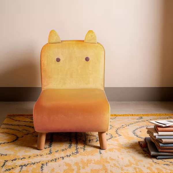 Poltrona velluto bambini (Alt 50 cm) Ippo Giallo ocra