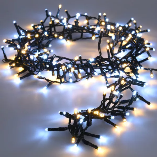 Lysk�de 22,5 m 1000 LED gr�n kabel Luksus Tovejs Varm og kold hvid