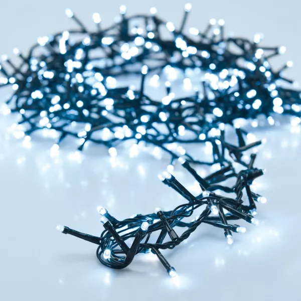 Lichterkette 45 m 2000 LED Kabel Grün NewLuxe Kaltweiß