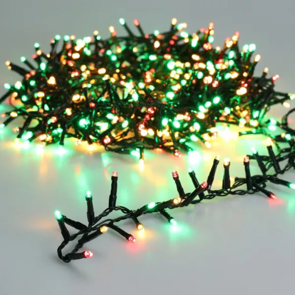Ghirlanda di luci 11 m 500 LED cavo verde NewLuxe Tricolore Verde/Rosso/Bianco