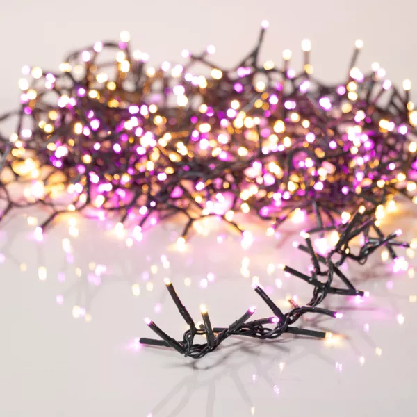 Lichterkette 22,5 m 1000 LED Kabel Schwarz NewLuxe Zweifarbig Orange/Lila
