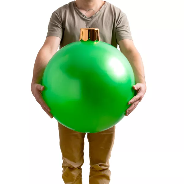 Stor oppustelig julekugle (D45 cm) Gr�n