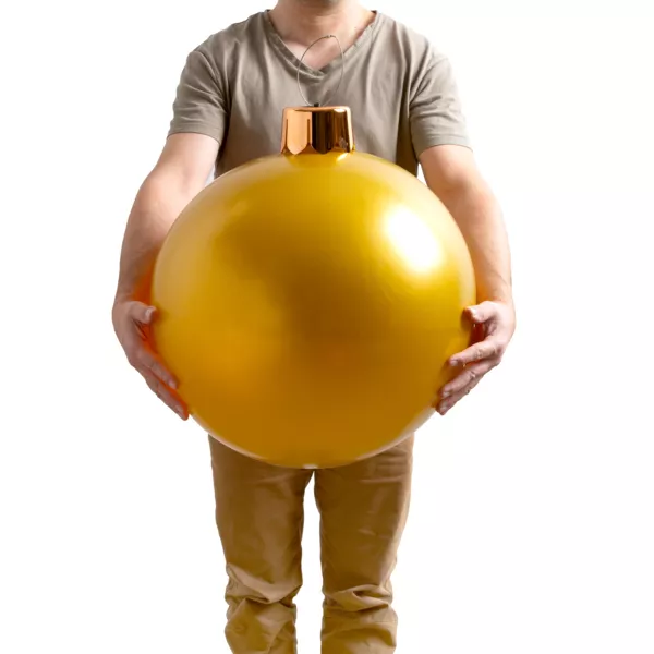 Stor oppustelig julekugle (D45 cm) Guld