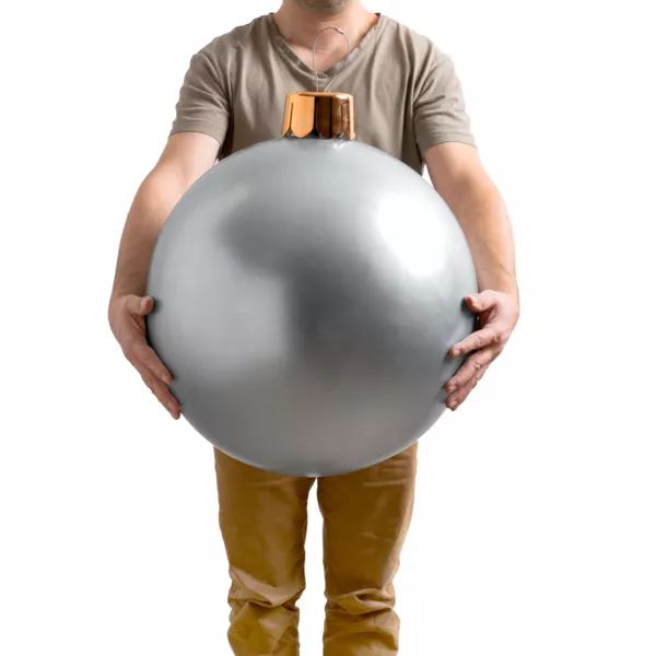 Grande pallina di Natale gonfiabile D45 cm Argento
