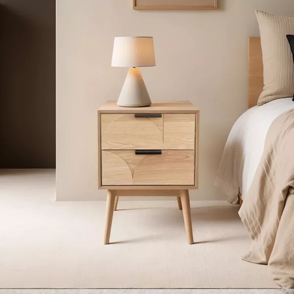 Mesa de apoyo de madera (A60 cm) Doble Hano� Natural