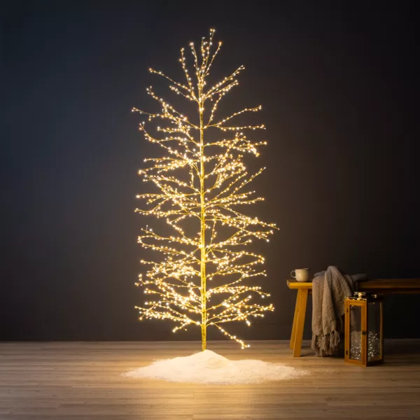 Lysende tr� med 1755 LED'er (H180 cm) Christmas Luxe Guld og varm hvid