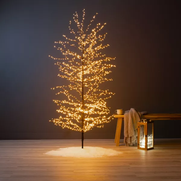 Lysende tr� med 1755 LED'er (H180 cm) Christmas Luxe Sort og varm hvid