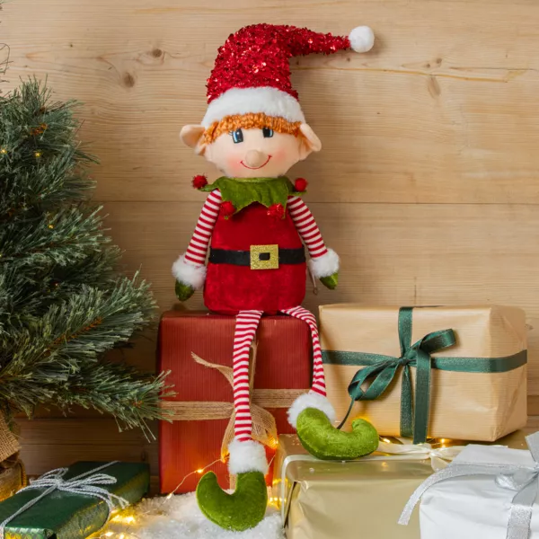 Schelmischer Kobold zum Sitzen (H57 cm) Pipo als Weihnachtsmann