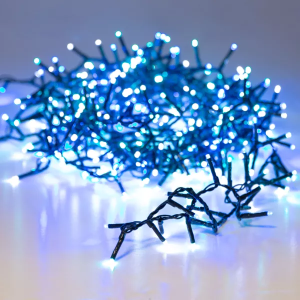 Guirnalda luminosa 11 m 500 LED cable verde Lujo Tricolor Verde/Azul/Blanco