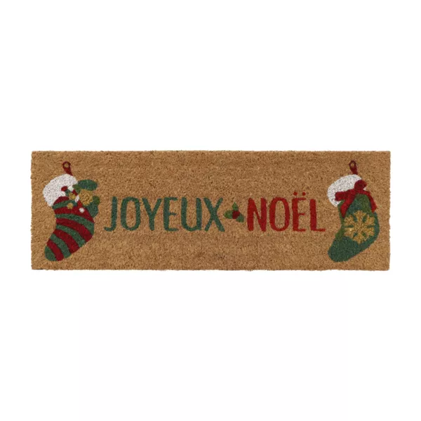 Kerstmat van kokos (25 x 75 cm) Multicolor Kerstsokken