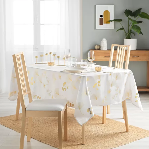 Nappe rectangulaire (150 x 240 cm) Bloomy Blanche