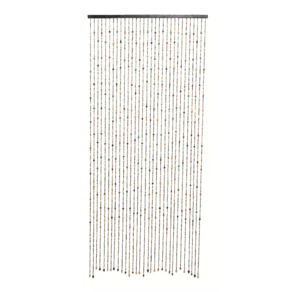 Cortina de puerta con cuentas de madera (90 x 200 cm) Ally Multicolor
