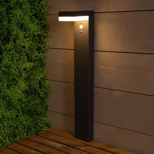 Borne de jardin solaire 600 lumens (H70 cm) Elite Gris anthracite