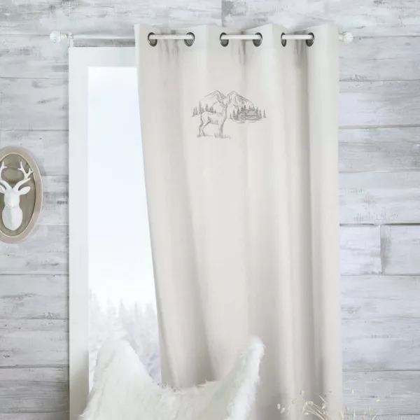 Tenda effetto lana (135 x 260 cm) Planay Ecru