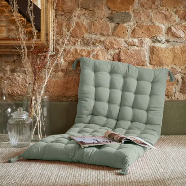 Colchoneta de suelo en gaza de algod�n (60 x 120 cm) Ga�a Verde eucalipto