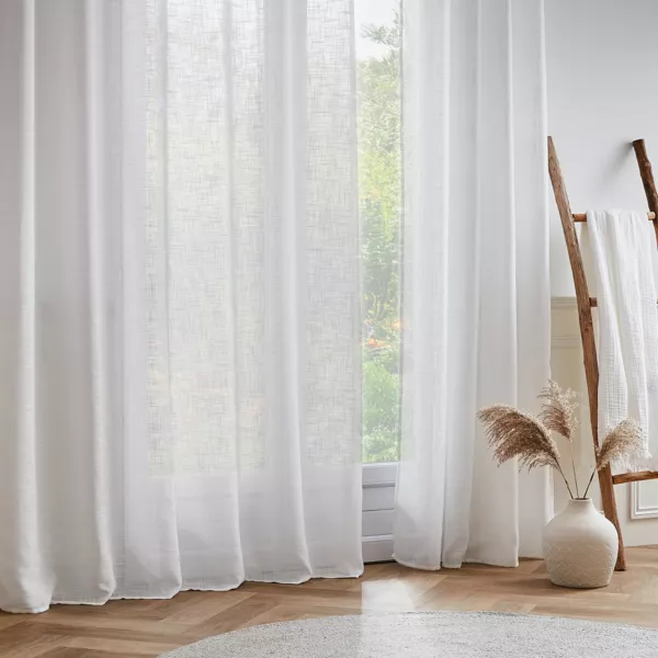 Voilage �illets effet lin (180 x 240 cm) Robin Blanc