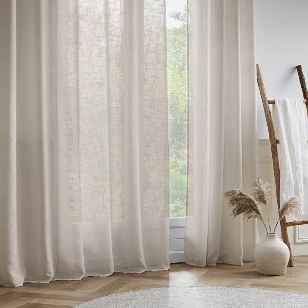 Tenda trasparente con occhielli  effetto lino (180 x 240 cm) Robin Beige