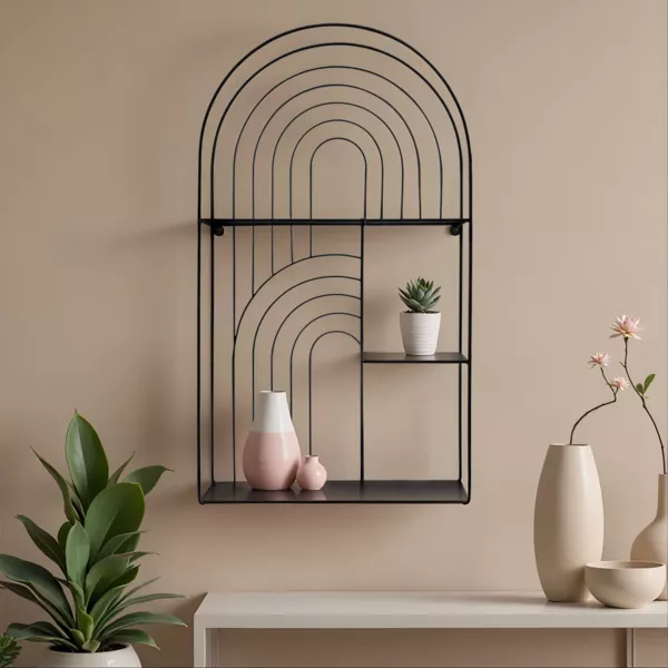Etag�re murale m�tal 3 plateaux (H70 cm) Tiggy Noir
