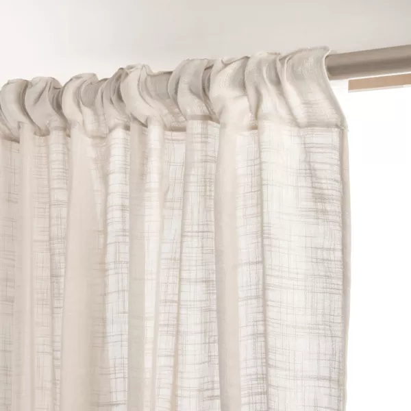 Visillo con cinta fruncida efecto lino (280 x 240 cm) Robin Beige