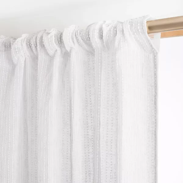 Tenda trasparente con banda pieghettata (280 x 240 cm) Arthur Bianco