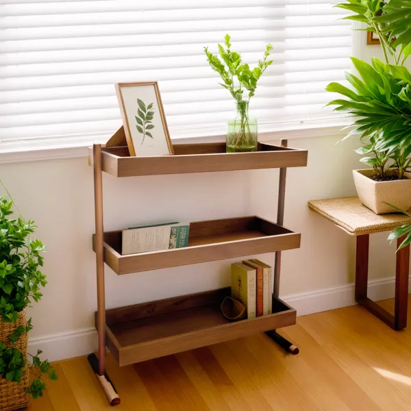 Etag�re 3 niveaux bois de sapin (H70 cm) Nordica Naturel