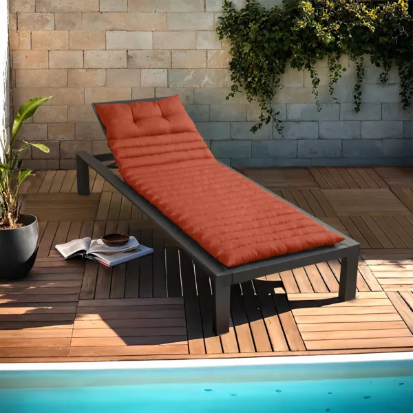 Coussin de transat capitonné (180 x 60 cm) Sunset Terracotta