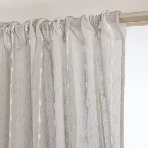 Gardine Stangendurchzug & Pompons (140 x 240 cm) Axel Beige