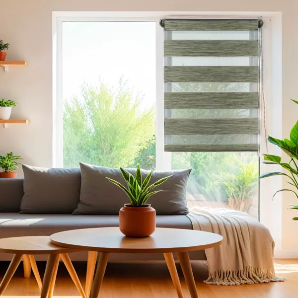 Rolgordijn Dag / Nacht (75 x 180 cm) Gem�leerd Groen