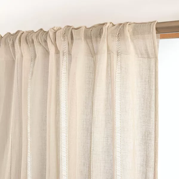 Visillo con cinta fruncida (280 x 240 cm) L�ontine Beige