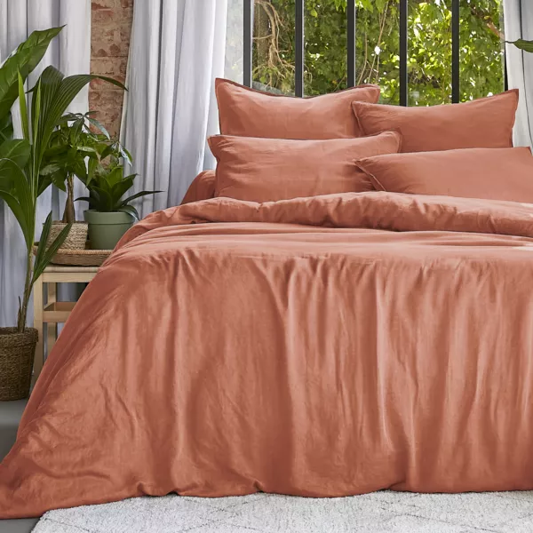 Lyocell Tencel� vasket dynebetr�k (280 x 240 cm) Olivia Terracotta