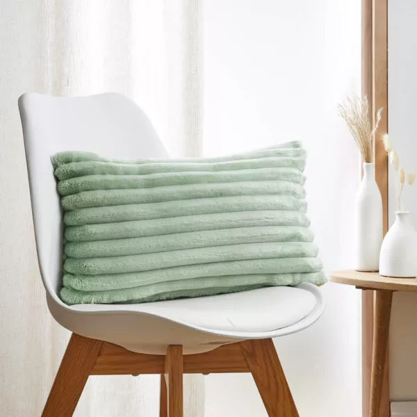 Housse de coussin rectangulaire flanelle (30 x 50 cm) Dune Vert sauge