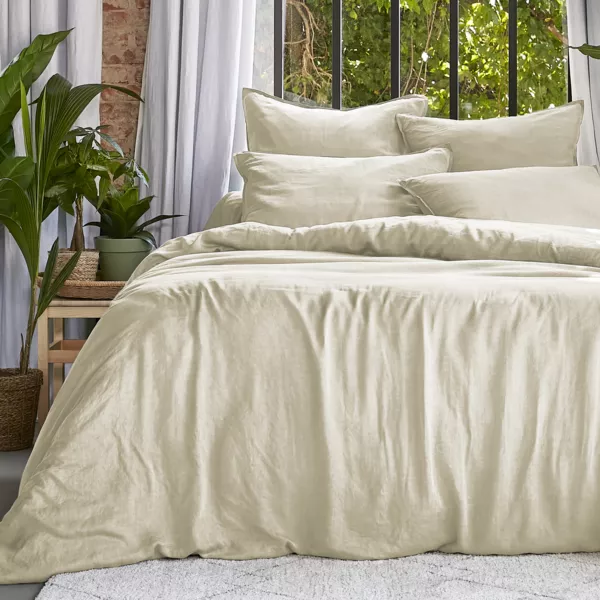 Dekbedovertrek gewassen TENCEL� Lyocell (260 x 240 cm) Olivia Beige pampa
