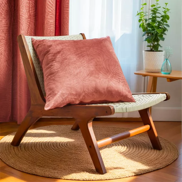 Coj�n cuadrado terciopelo (60 x 60 cm) Fern Terracota