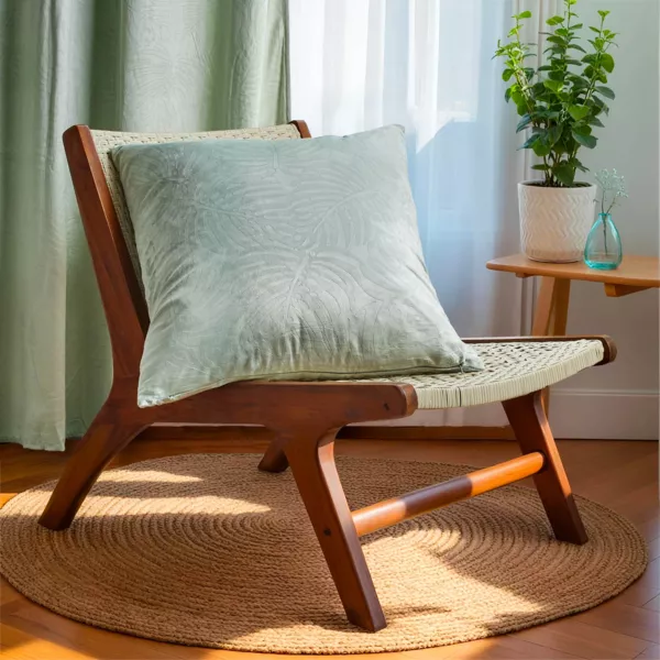 Coussin carr� velours (60 x 60 cm) Fern Vert sauge